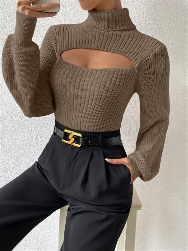 Sexy Oversized Rollkragen-Pullover mit Hohlmuster – Street Fashion Must-Have